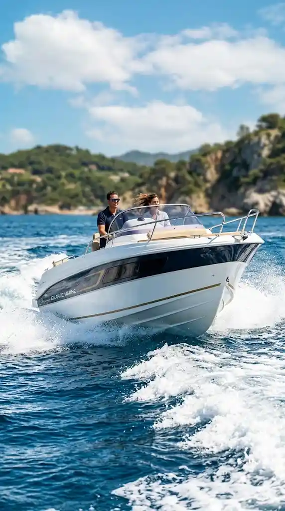 Atlantic Marine exkluzív motoroshajó száguld a vízen